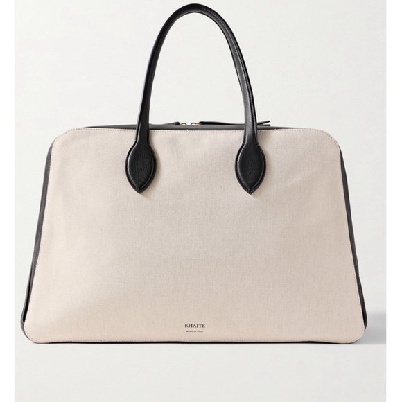 Khaite Maeve weekender large leather and canvas tote - Picture 2 of 14